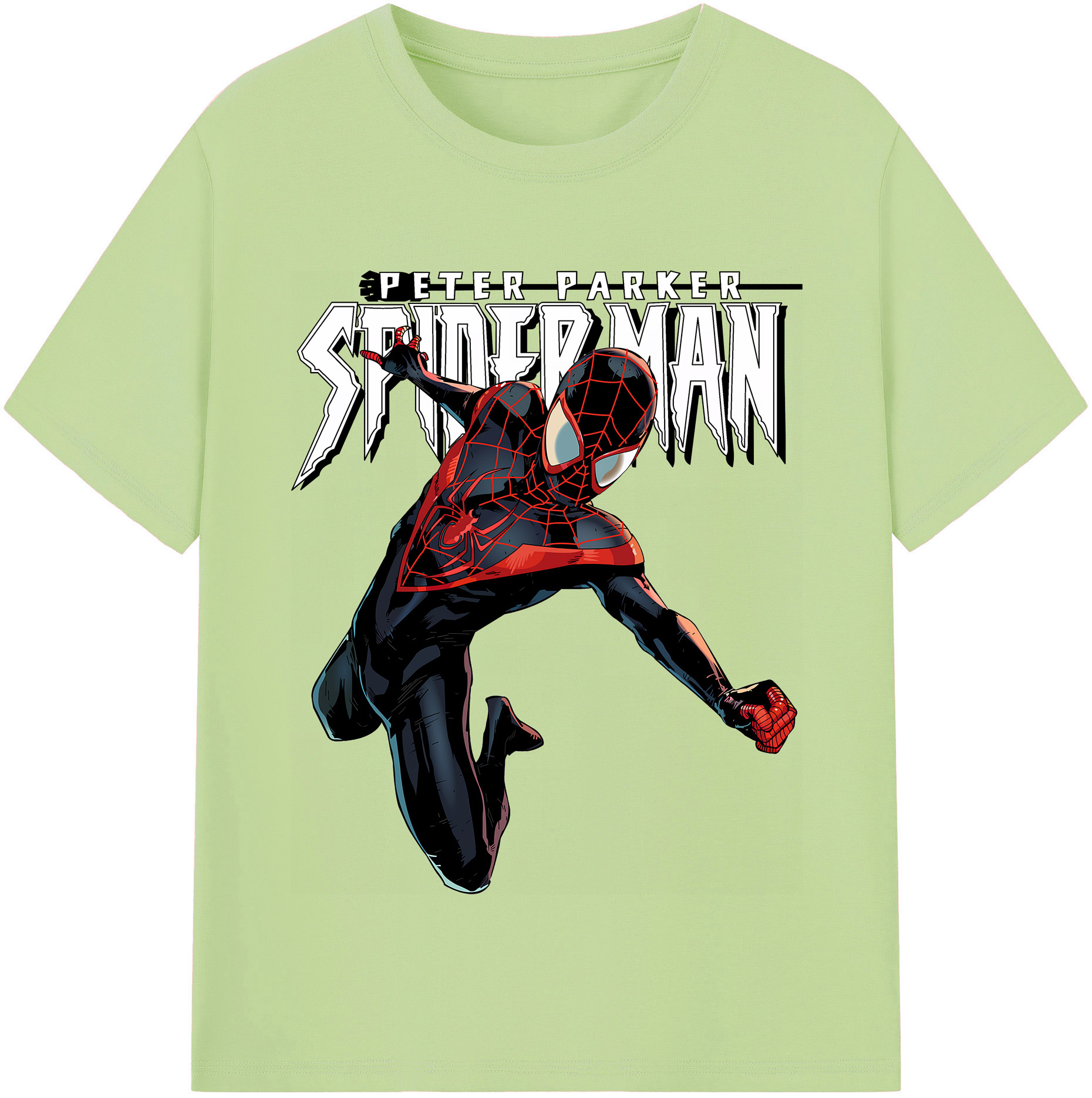 （画像用） Spider Man スパイダーマン 綿100％半袖Tシャツ（フロントプリント）